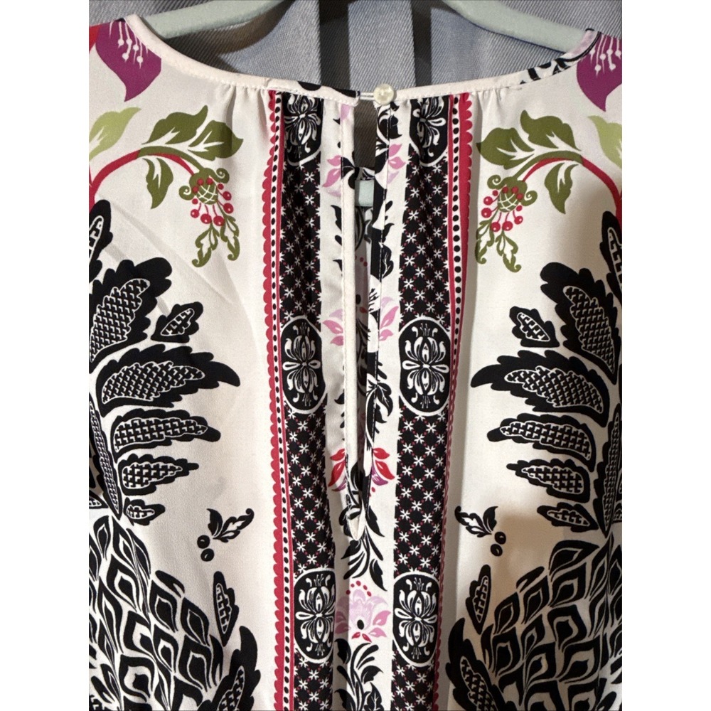 Joie Pineapple Floral Wide Leg Jumpsuit Womens Medium White Black Pink Crepe M - Picture 4 of 7